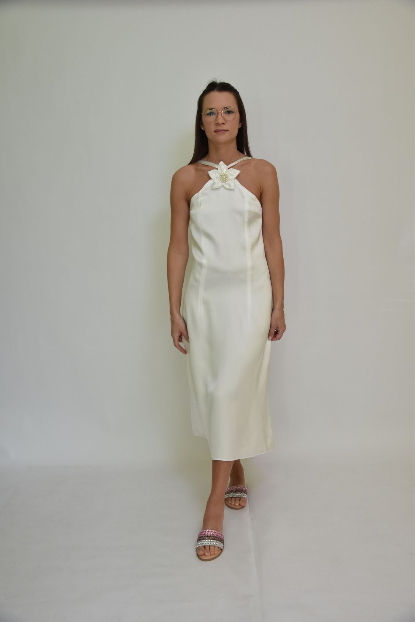 Haljina od svile sa cvetom