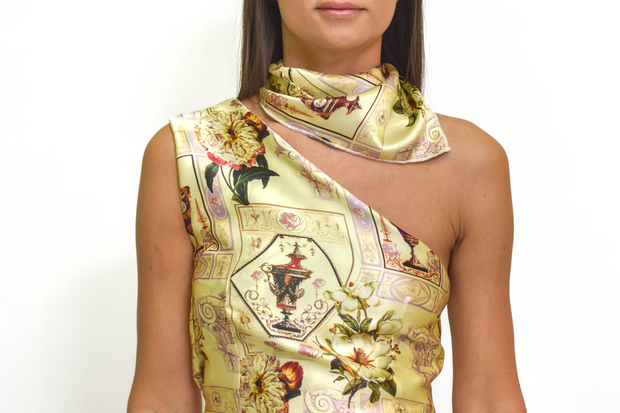 Haljina od svile sa maramom - Image 3