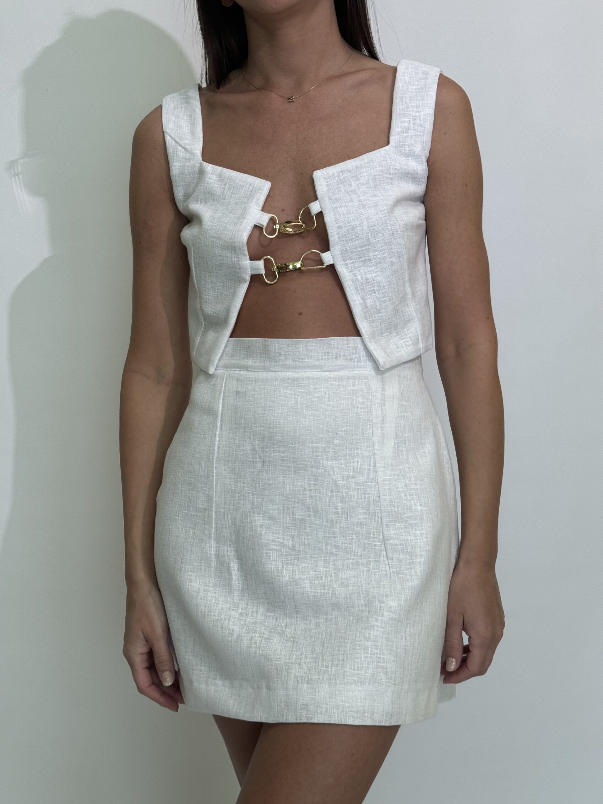 Laneni set - suknja i top